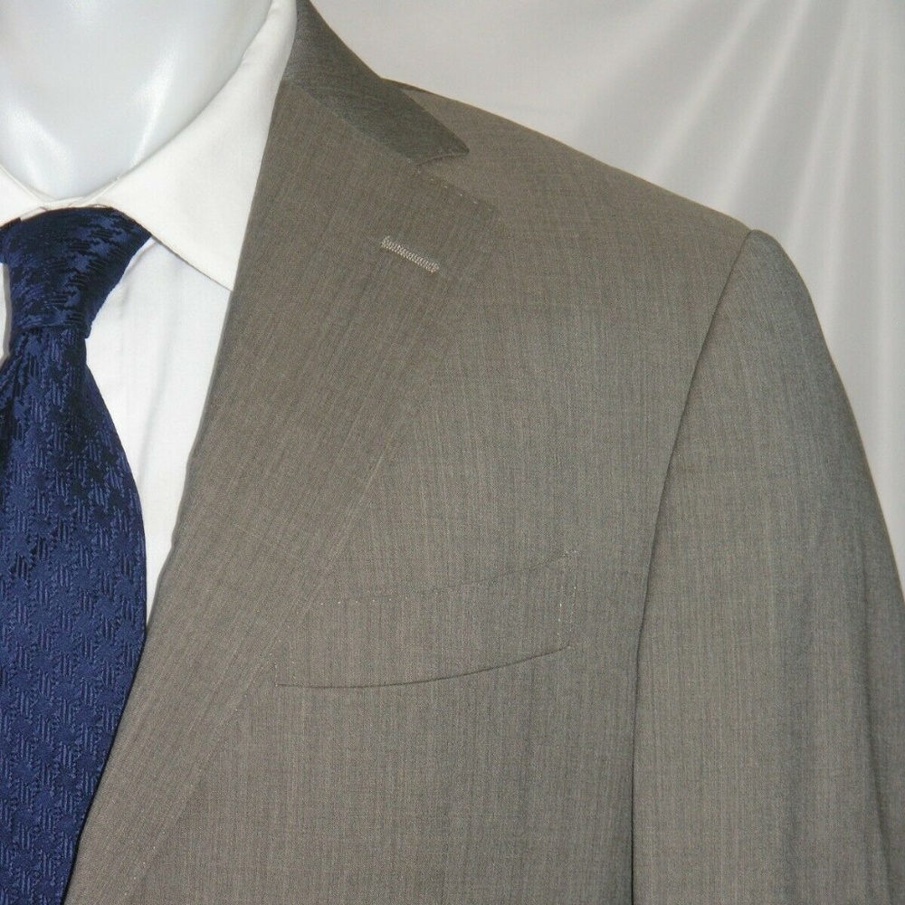 Suitsupply Super 120 Taupe Solid Woven Two Button Suit Jacket 40R